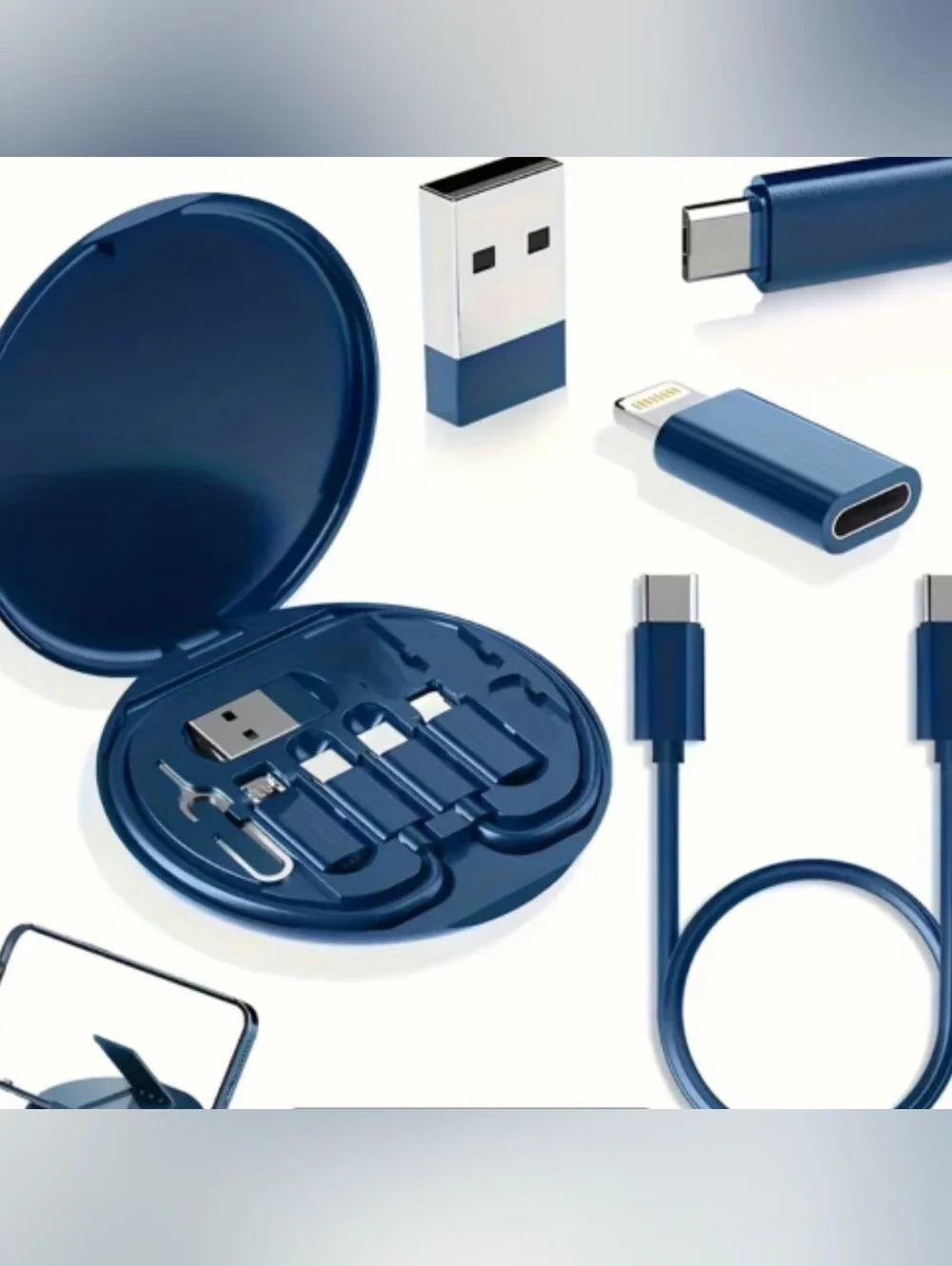 5-in-1 Multi Charging Cable Set USB-C Lightning Micro USB Portable Case